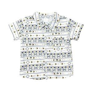 Boy's Black & Gold Aztec Woven Button Down Shirt 5T